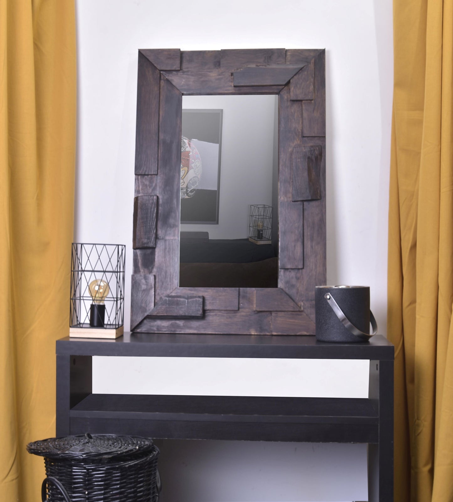 Miroir Carla-bois ébène 88x58